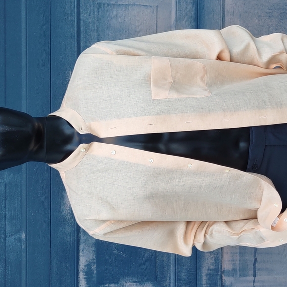 FABIO INGHIRAMI MEN'S LUXURY LINEN COLLARLESS  SHIRT - Picture 11 of 17